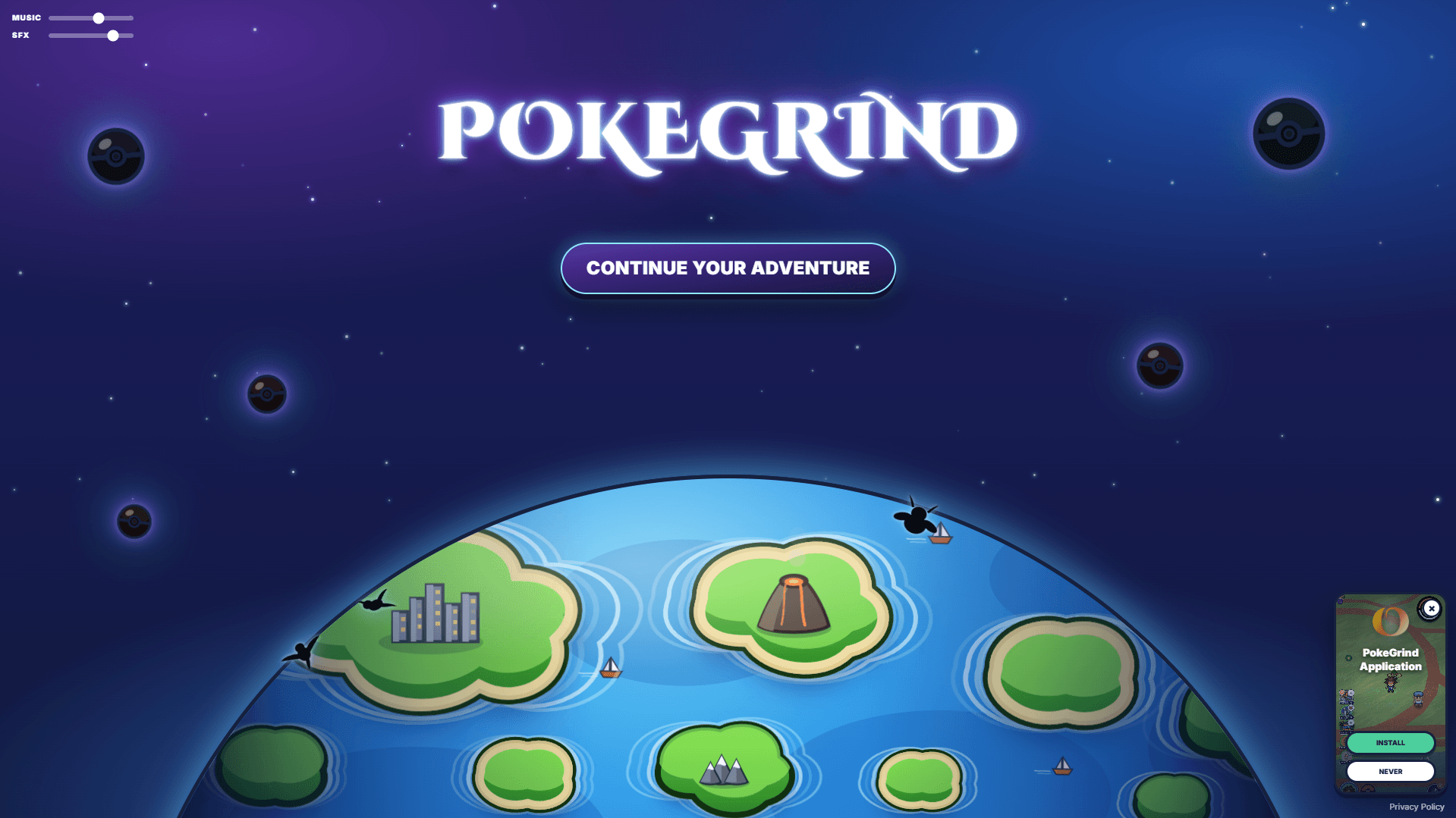 PokéGrind website preview